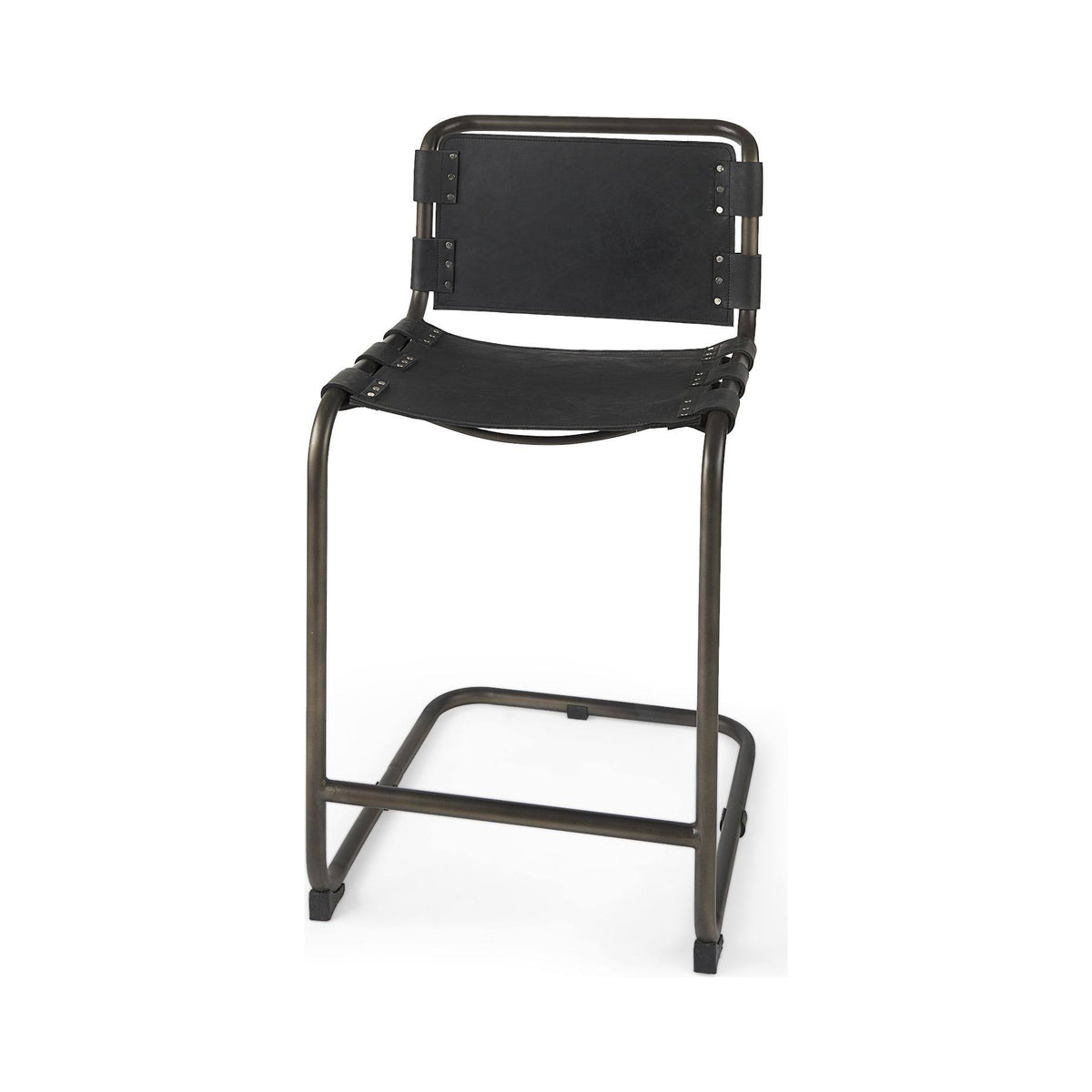 Black Leather Counter Stool Z4960