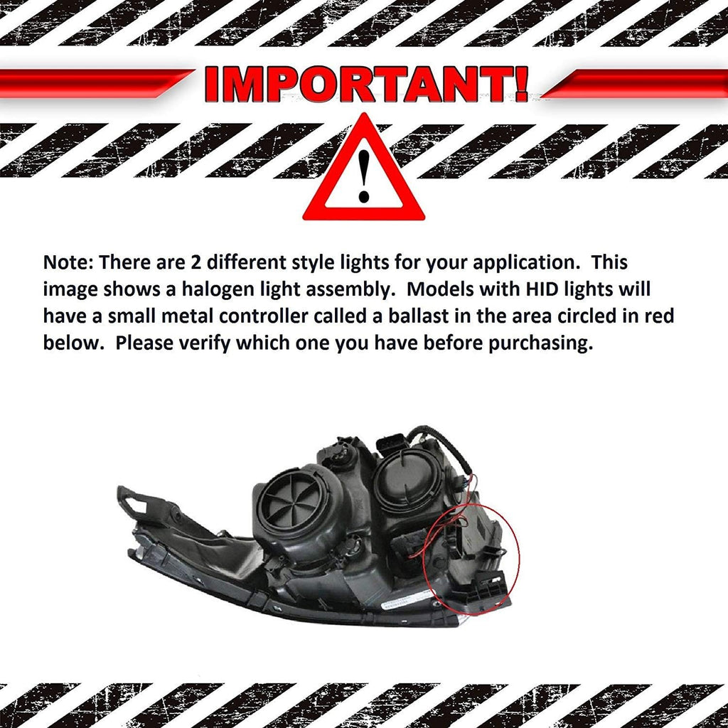 Driver Side Halogen Headlight Assembly E647
