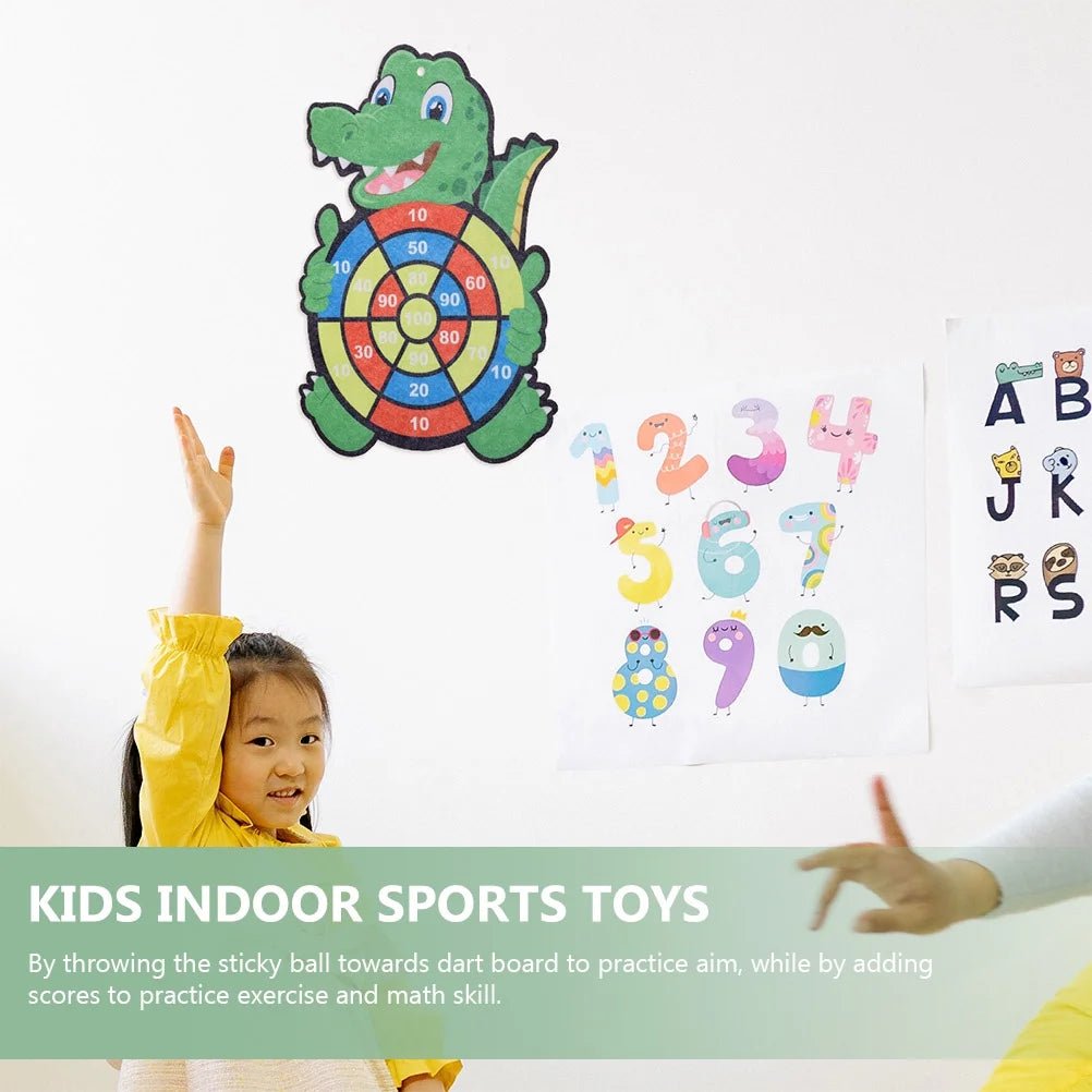 Kids Dart Board Game Sticky Balls Indoor Cartoon J8596