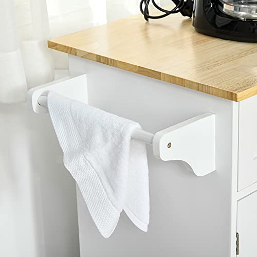 White Mobile Kitchen Island with Storage N1280