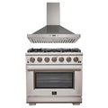 36 Inch Pro Gas Range and Wall Mount Range Hood K5242