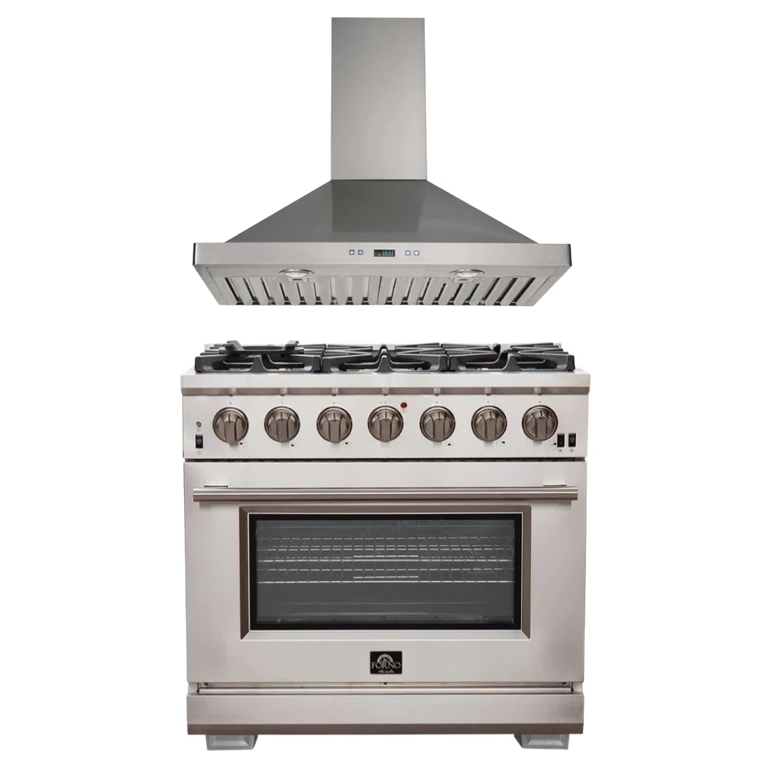 36 Inch Pro Gas Range and Wall Mount Range Hood K5242