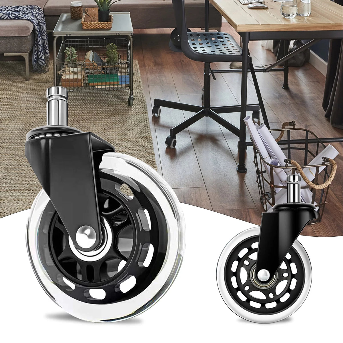Office Chair Wheels Replacement 5PCS 3INCH Casters J885