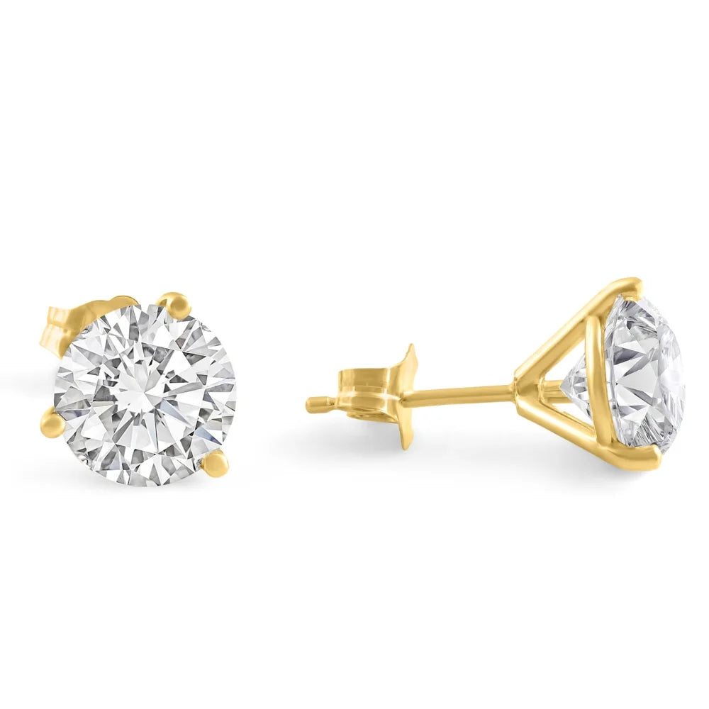 14k Yellow Gold Diamond Studs K43156