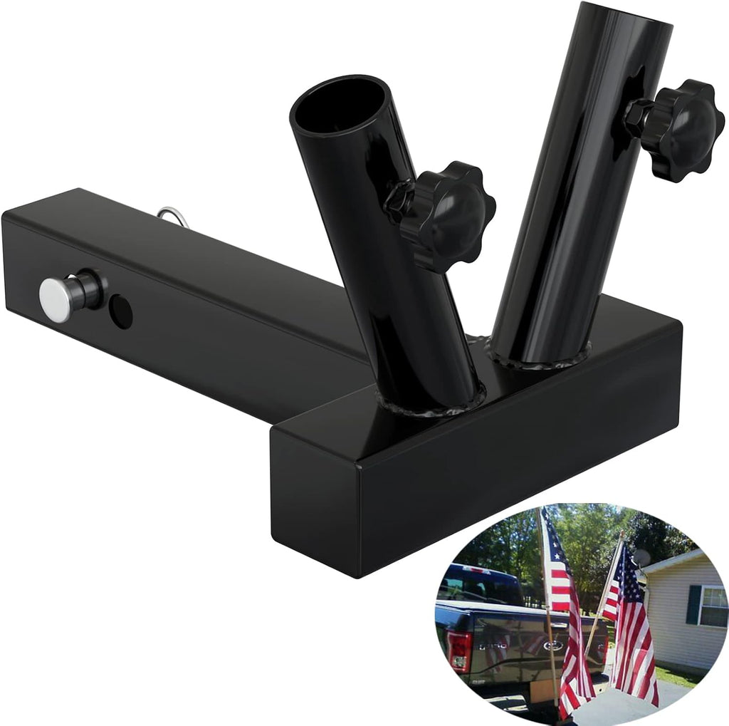 Dual Flag Pole Holder for SUV, RV, Pickup, Truck, Camper, Trailer E595
