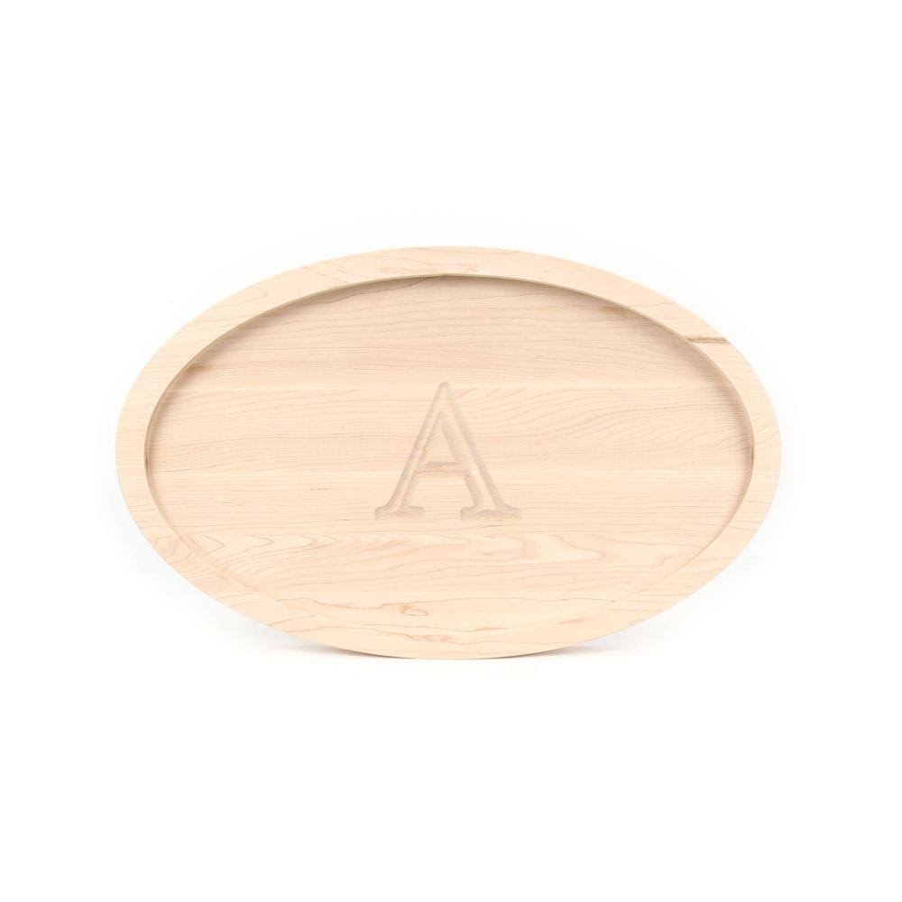 Oval Maple Wood Carving Board with Juice Well J4418