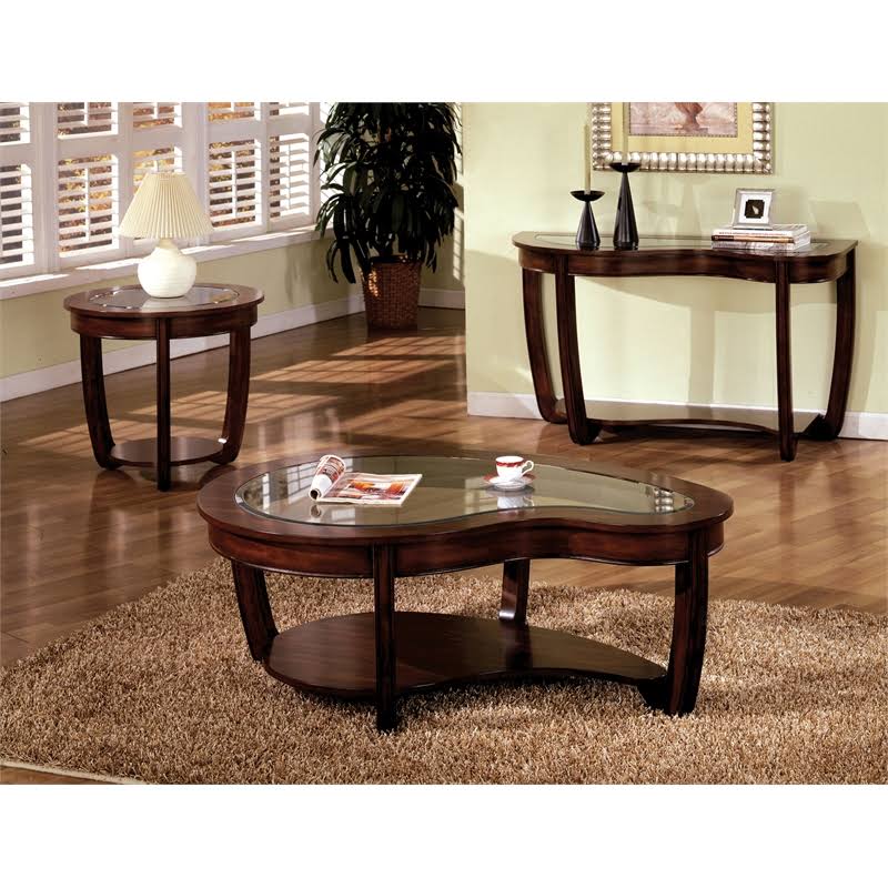 Dark Cherry Curved Console Table P593