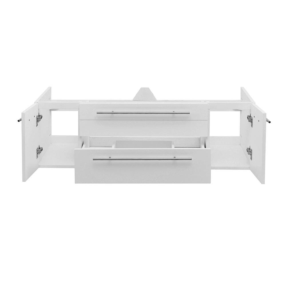 White 48x22 Wall Hung Double Undermount Sink Bathroom Cabinet G46498