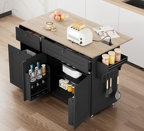 White Rolling Kitchen Island with Storage W226