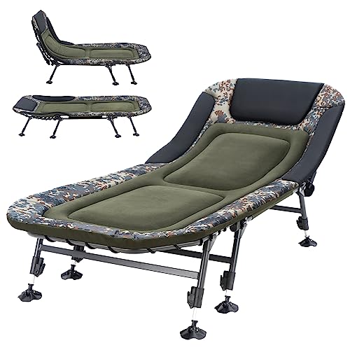 Oversized Folding Camping Cot with Mattress and Carry Bag, Green E954
