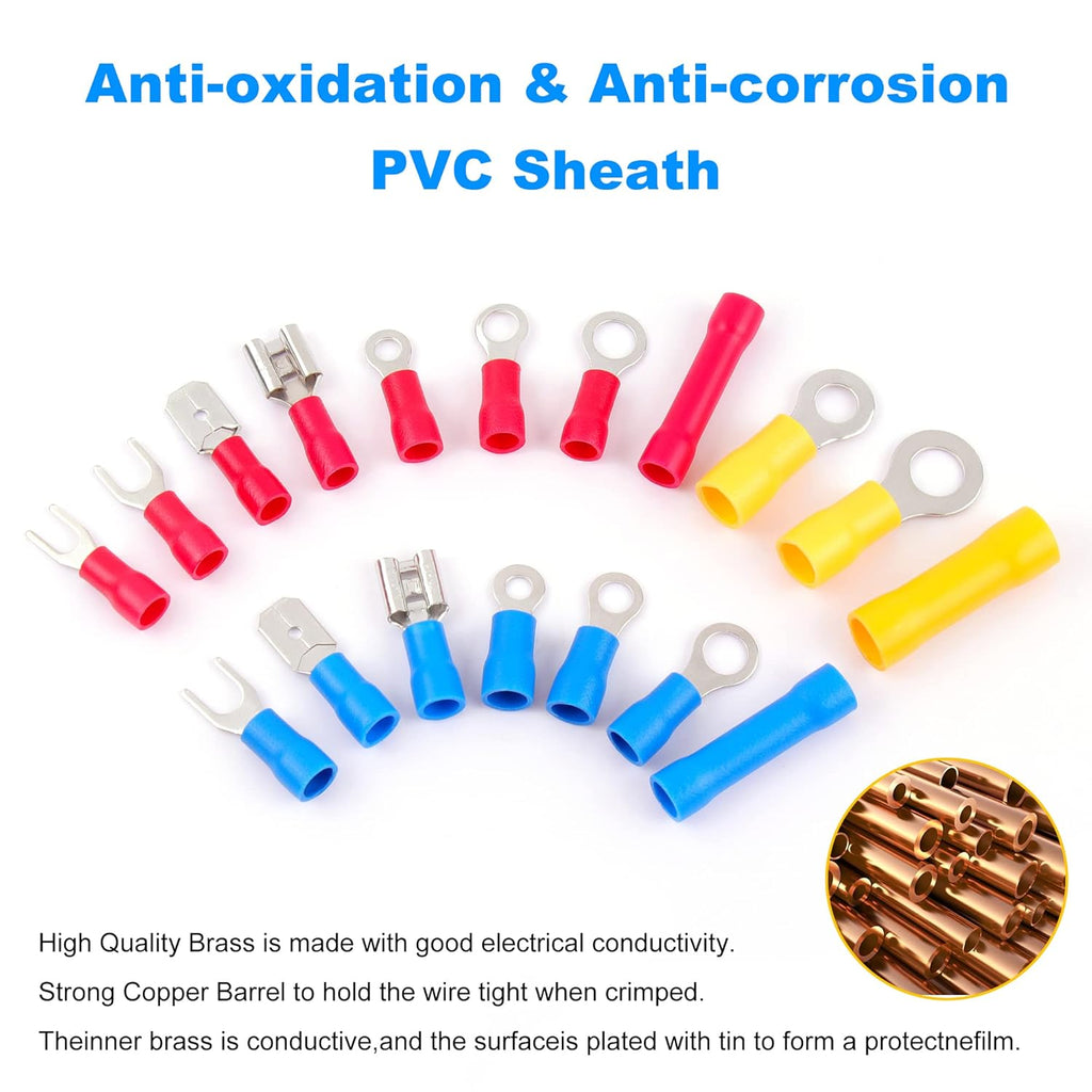 1280PCS Insulated Crimp Terminals Connector Set F524868