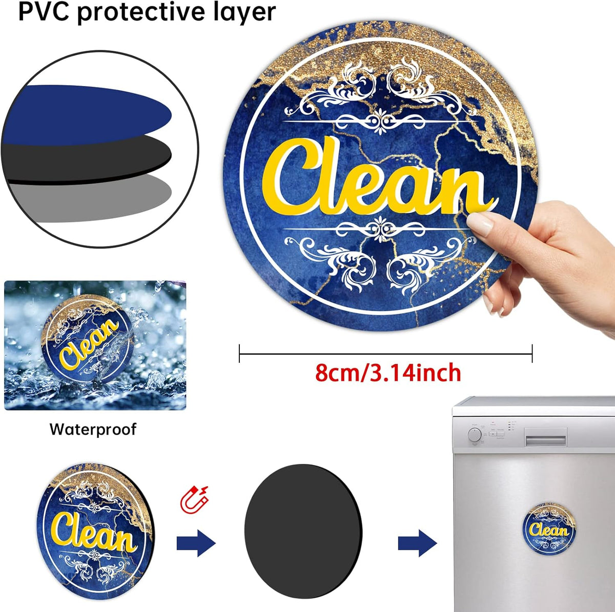 Dishwasher Magnet Clean Dirty Sign T171020