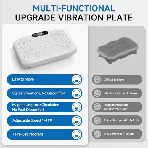 Vibration Plate Exercise Machine with 199 Adjustable Speeds, 450 Lbs Capacity Y2510