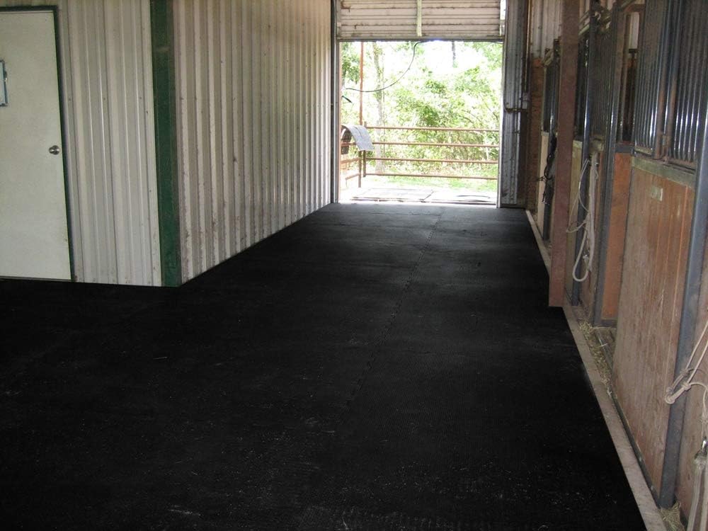 Heavy Duty Rubber Stall Mat 1/2 Thick 3' x 4' Solid Black J461144