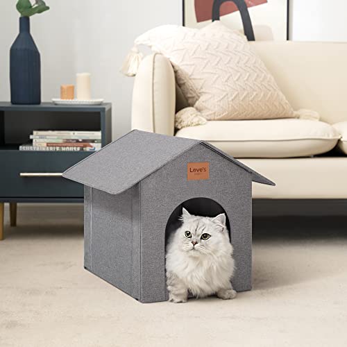 Outdoor Cat House Weatherproof Insulated Grey with Removable Soft Cushion C6237