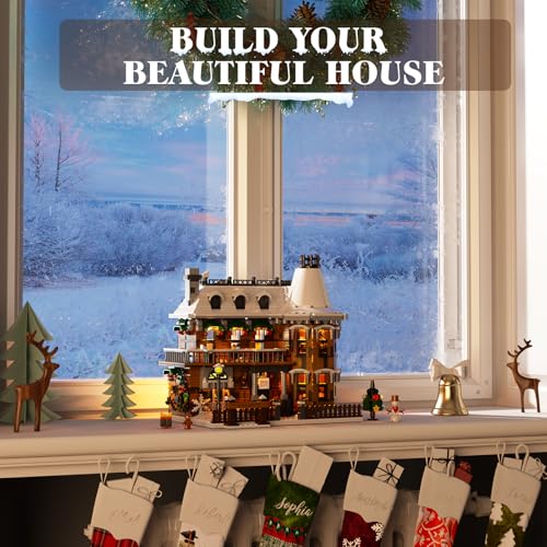 House Building Set with LED Light, 1549PCS Building Blocks Toy F12926