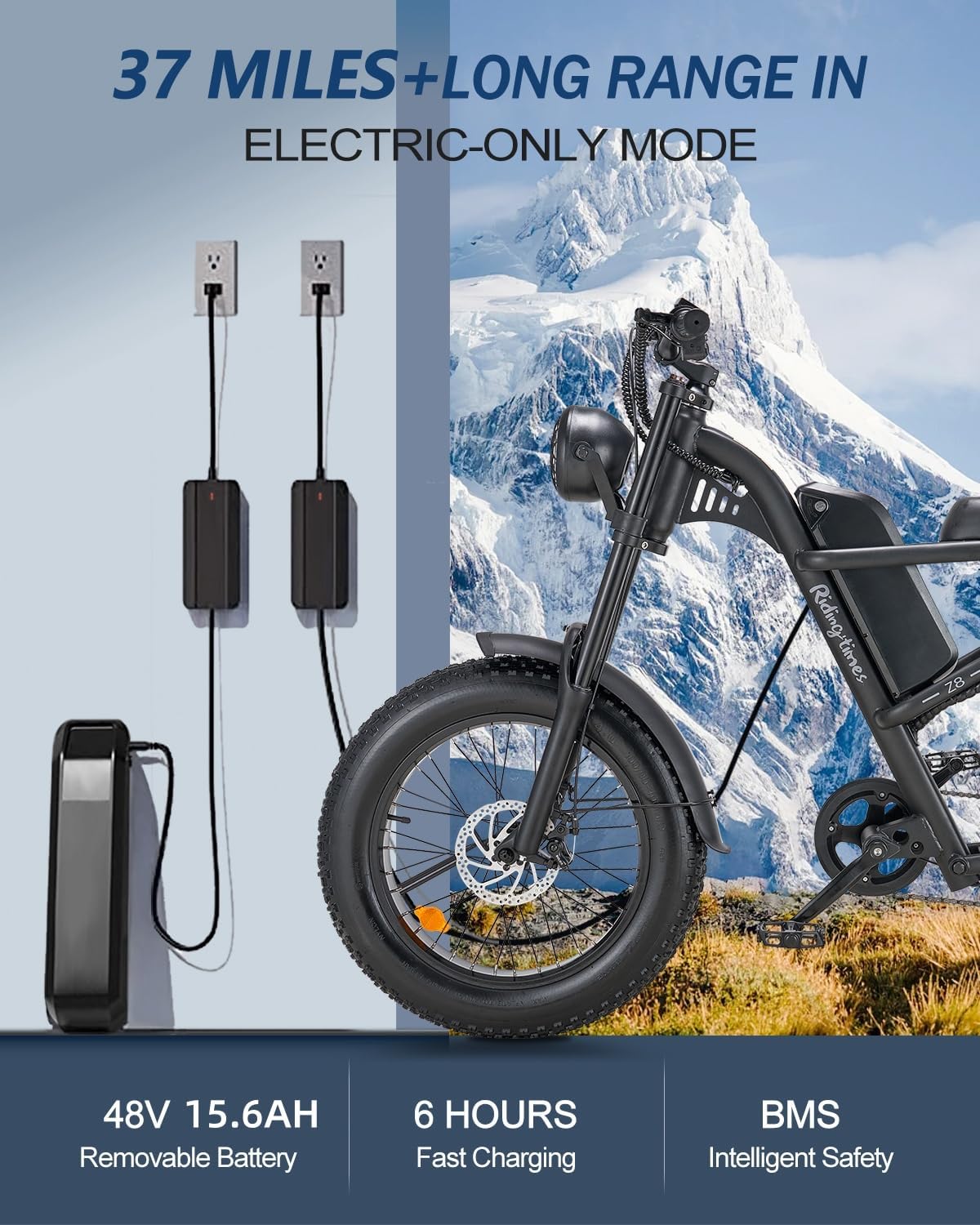 Retro 1500W Electric Bike with 20 Inch Fat Tire Z57723