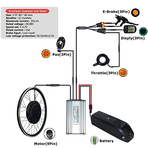 Electric Bike Conversion Kit 48V 1500W 26 inch Front Wheel Hub Motor T185024