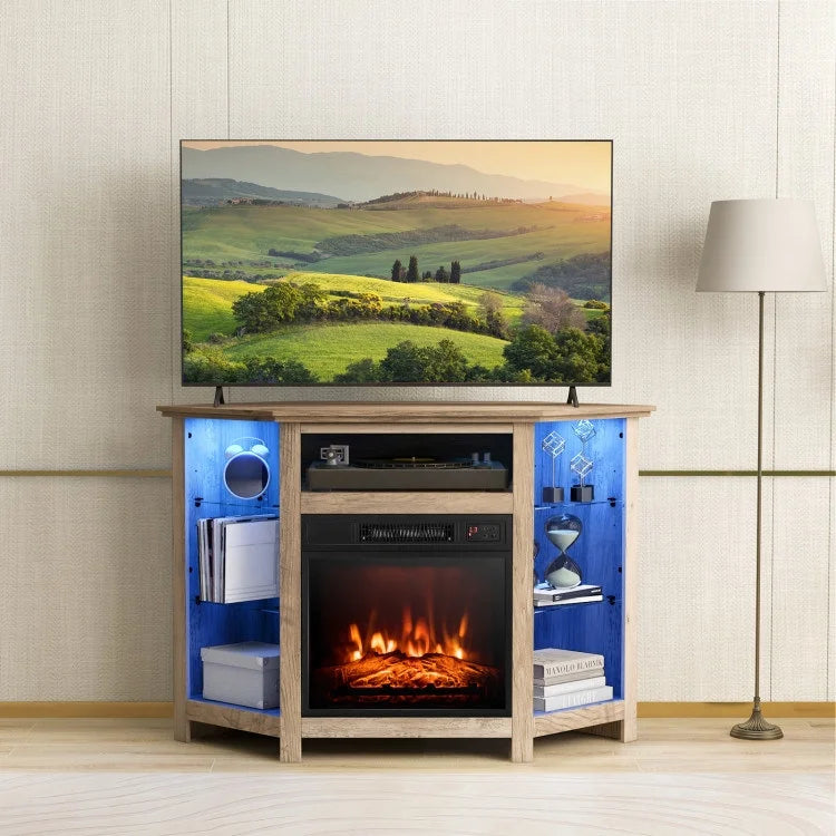 67.0 Corner TV Stand with Electric Fireplace B8378