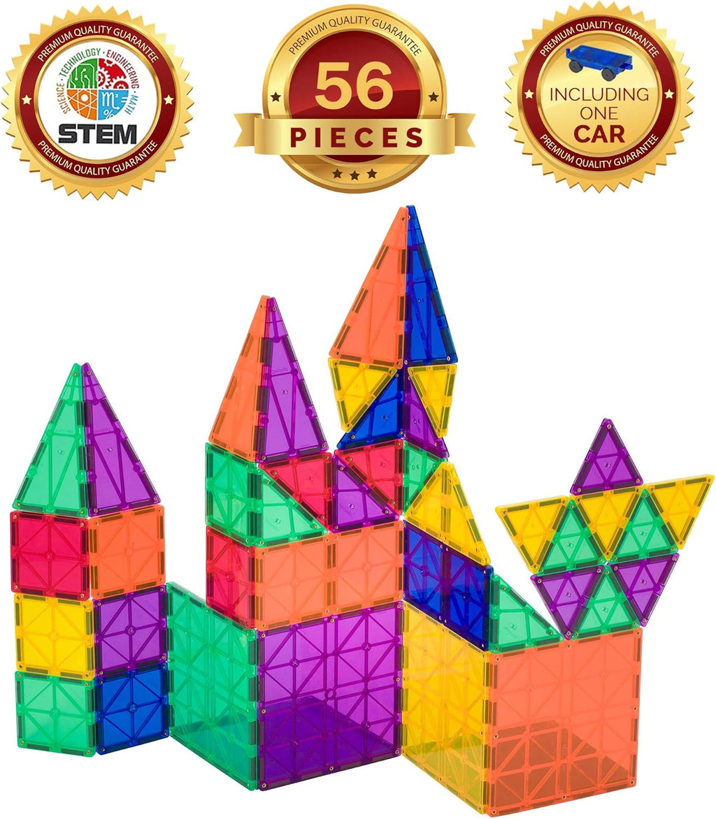 56 Pc Magnetic Tiles Building Set X43069