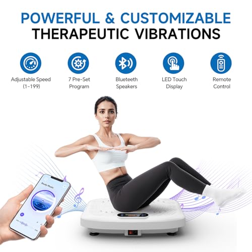 Vibration Plate Exercise Machine with 199 Adjustable Speeds, 450 Lbs Capacity Y2510