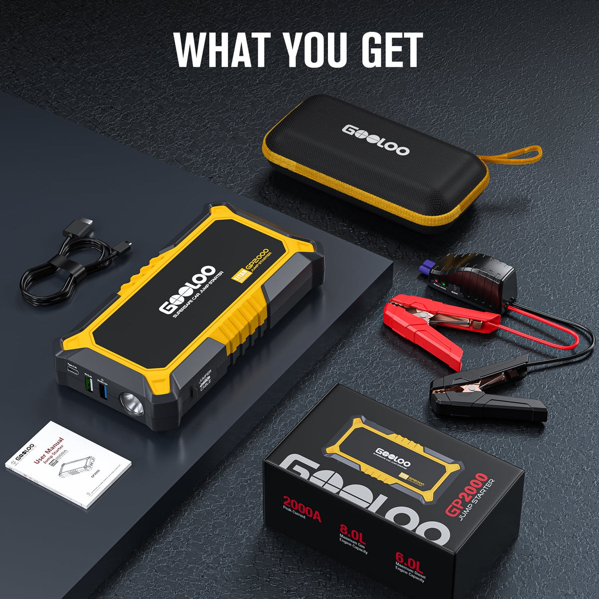 2000A Peak 12V Portable Lithium Jump Starter R42064