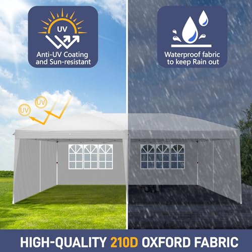 10x20ft Pop Up Canopy Tent with 6 SideWalls (Black) G9726