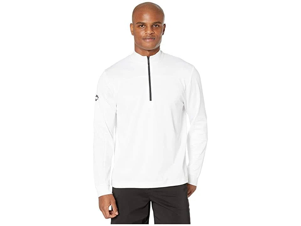 Waffle Fleece 1/4 Zip Pullover Bright White Medium V10383