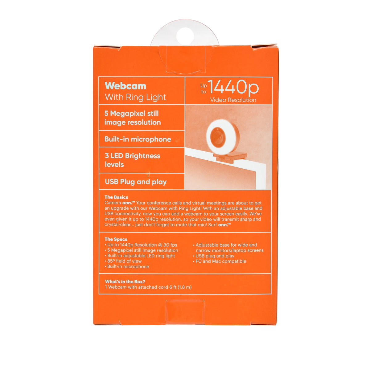 White & Black Webcam with Ring Light T8501