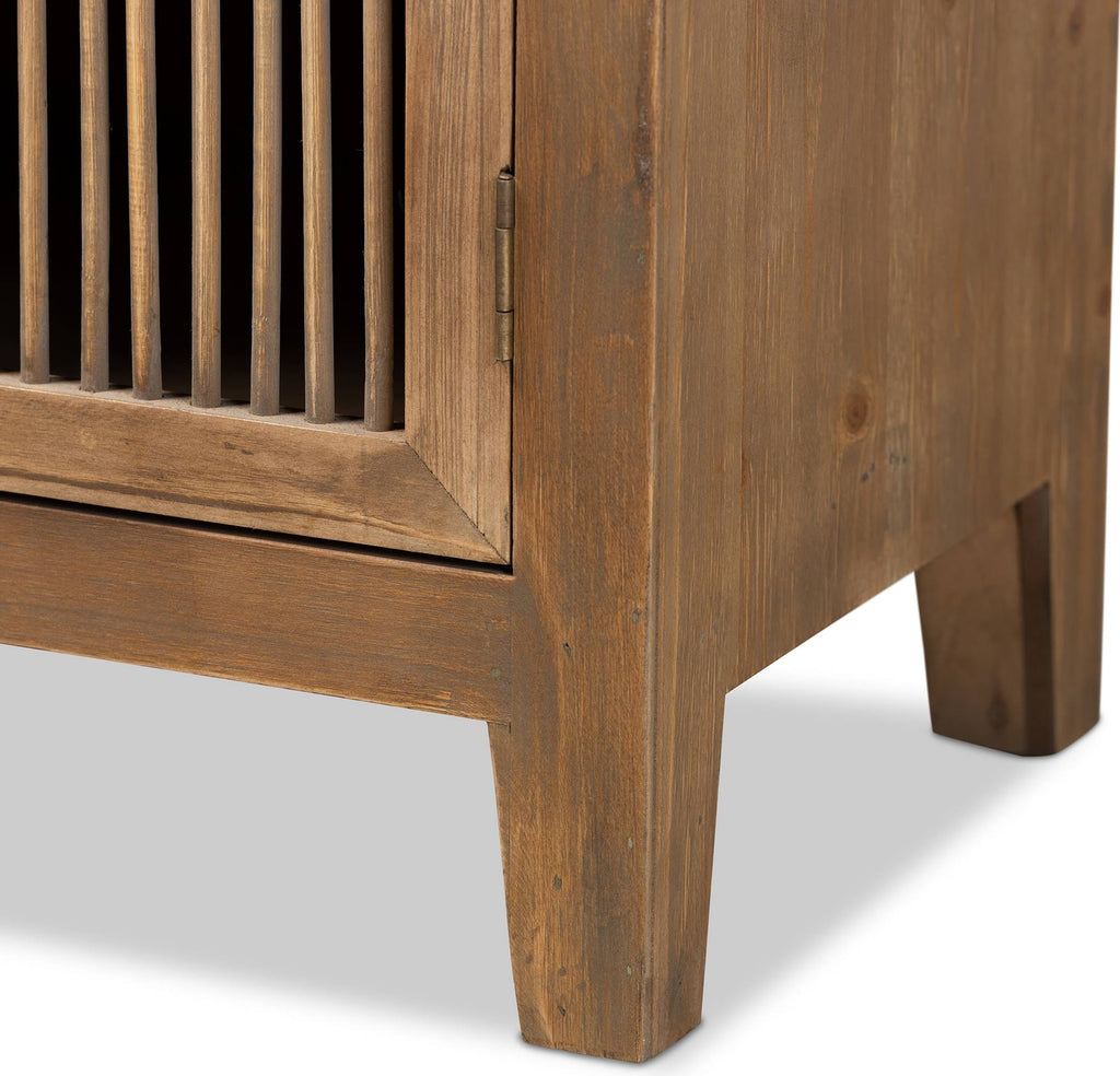 Medium Oak Finished 2-Door 2-Drawer Wood Storage Cabinet P143120