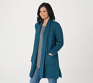 XX-Small Merino Wool Open Front Long Sweater Cardigan M243