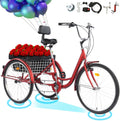 26 Inch 7 Speed Three Wheel Adult Tricycle with Large Basket S23515