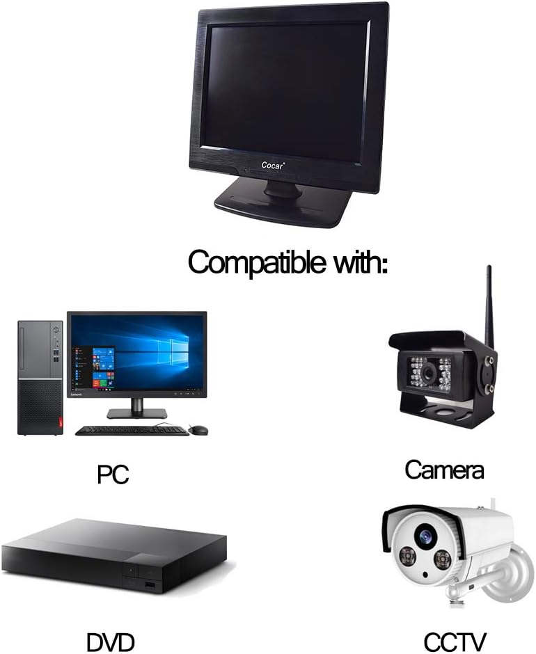 12 inch LCD Security Monitor with 2 Built-in Speakers E21933