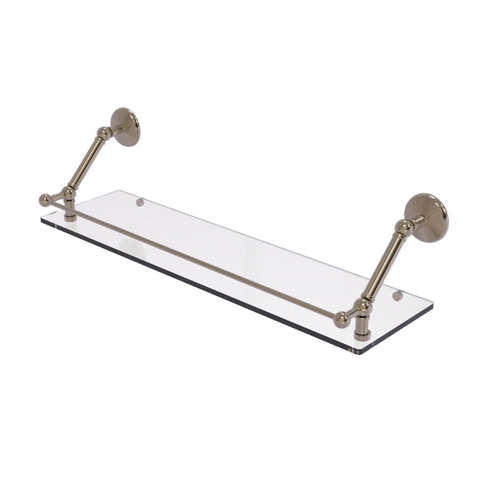 30 in. Floating Glass Shelf with Gallery Rail Antique Pewter K816863