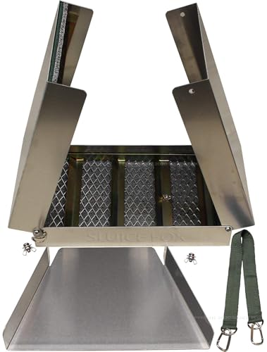 Gold Mining Kit; 50 inch Gold Sluice Box; Gold Prospecting Equipment; Rock Pick Hammer; Gold Classifiers; Pay Dirt Scoop; Crevice Tools F81203