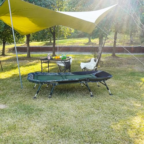 Oversized Folding Camping Cot with Mattress and Carry Bag, Green E954