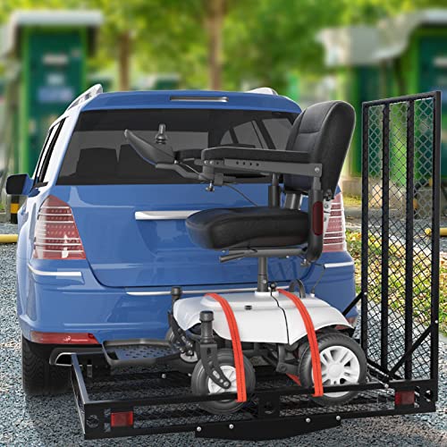 Heavy Duty Folding Hitch Cargo Carrier with Ramp, 500LBS Weight Capacity L59507