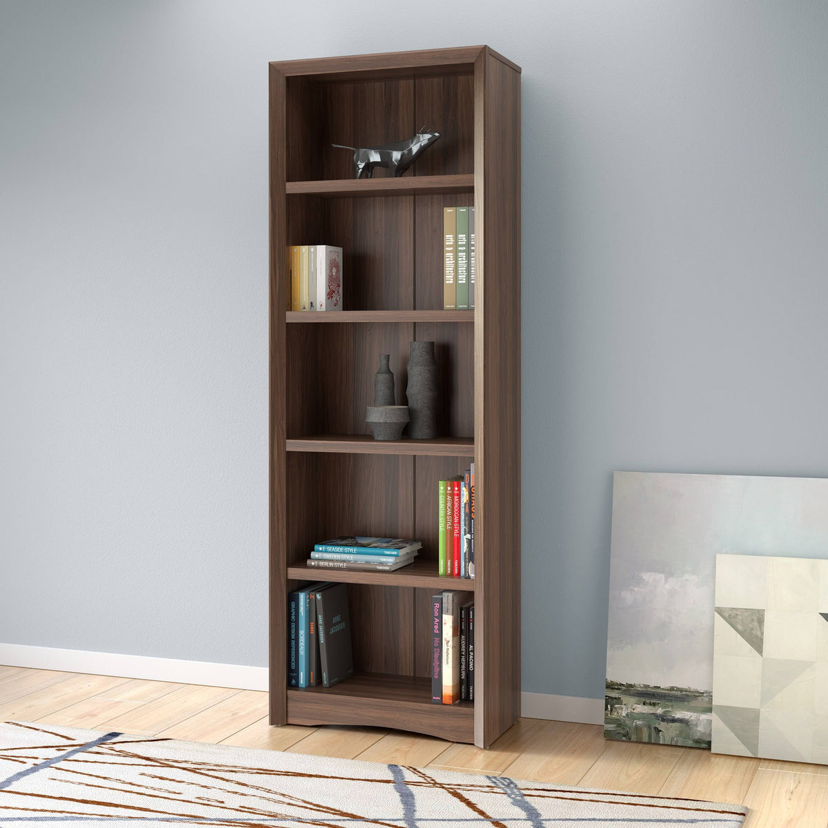 71-inch Tall Adjustable White Bookcase T41176