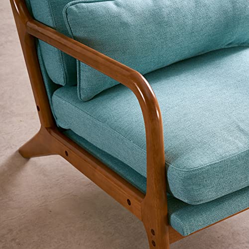 Beige Linen High Back Accent Chair with Solid Wood G62963