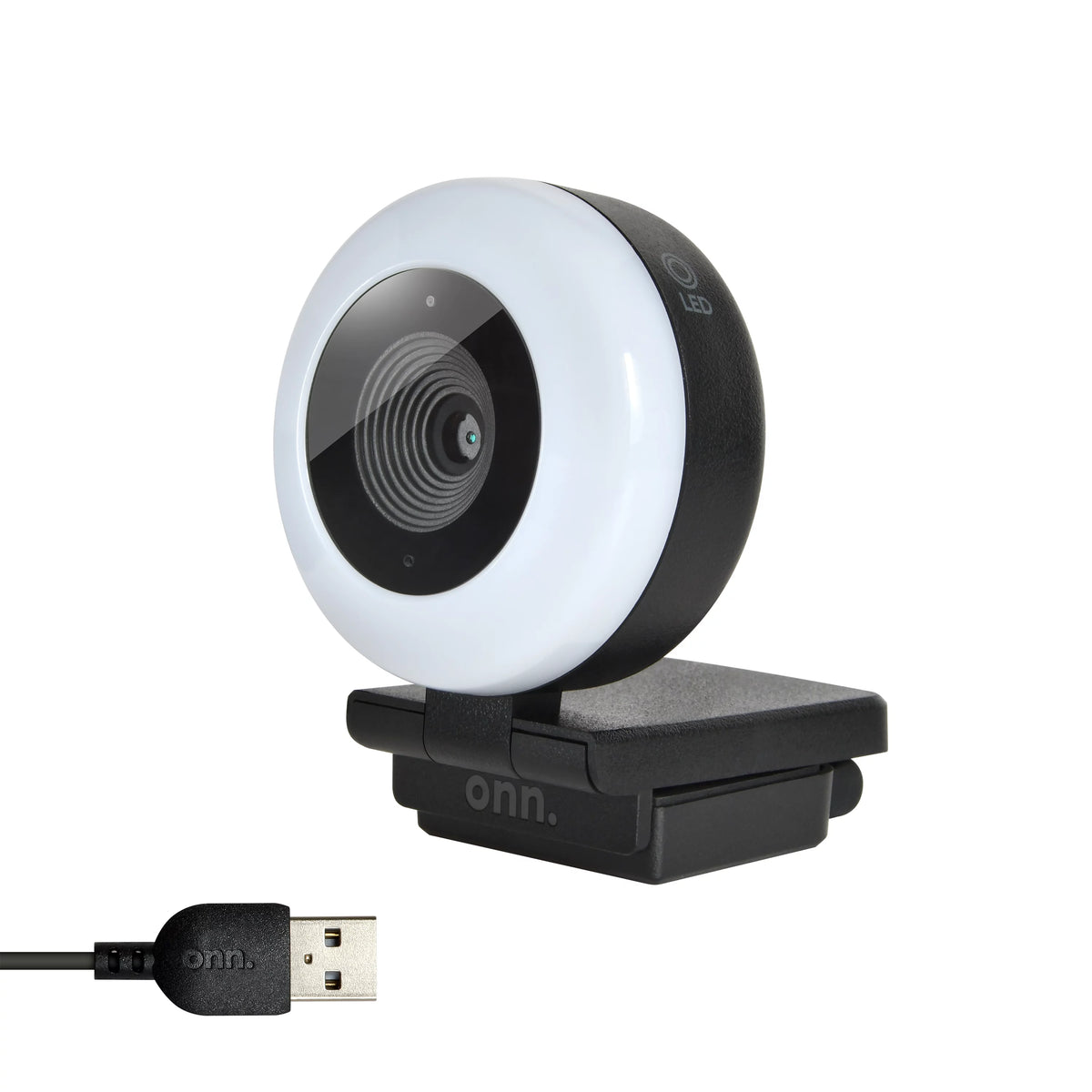 White & Black Webcam with Ring Light T8501