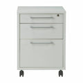 White 3 Drawer Mobile File Cabinet M4129