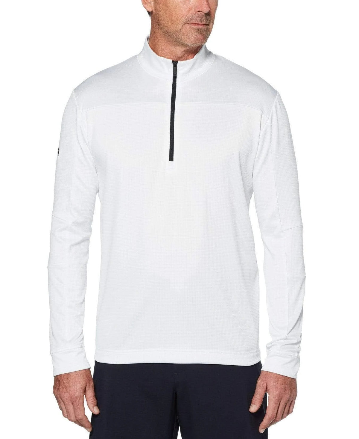 Waffle Fleece 1/4 Zip Pullover Bright White Medium V10383