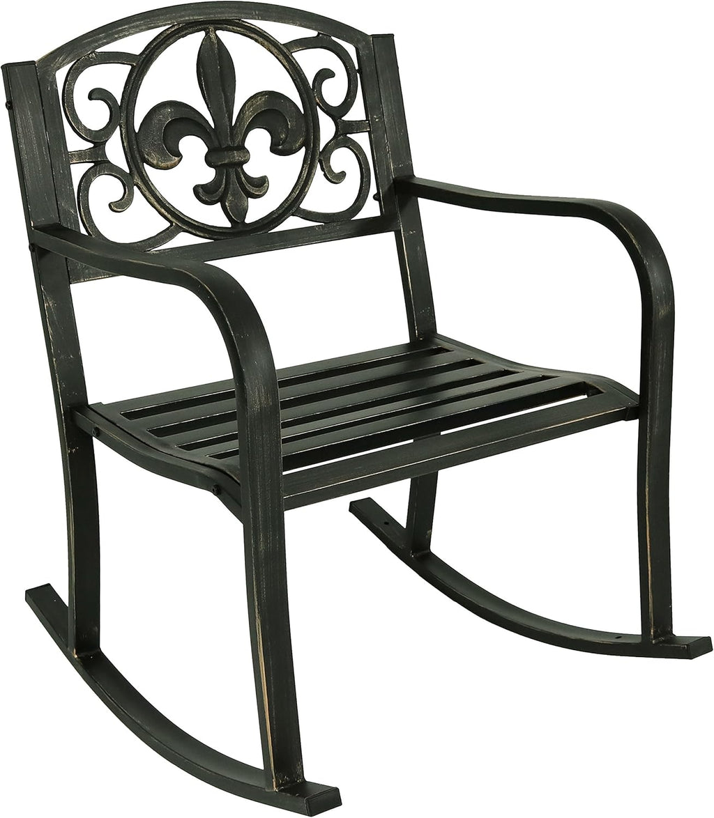 Cast Iron and Steel Outdoor Rocking Chair O590341
