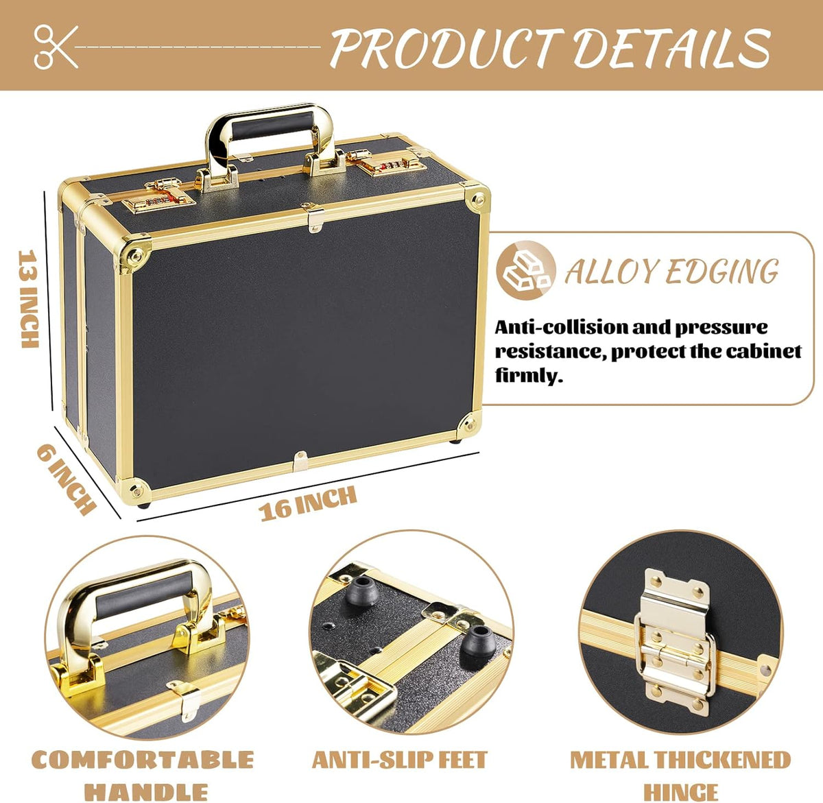 Barber Case with Code Lock Dual Layer 16 x 13 x 6 inch V623