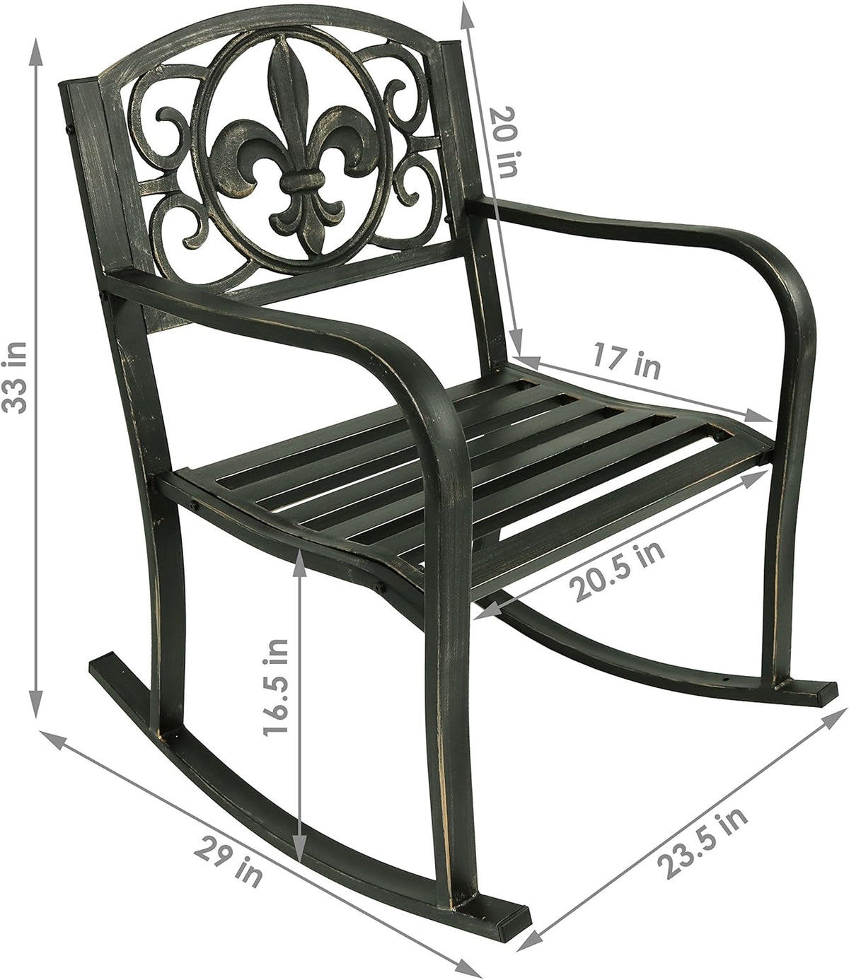 Cast Iron and Steel Outdoor Rocking Chair O590341