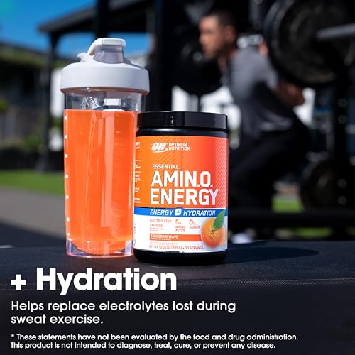 Tangerine Wave 30 Servings Amino Energy Powder with BCAA, Electrolytes, and Caffeine Z7214