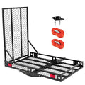 Heavy Duty Folding Hitch Cargo Carrier with Ramp, 500LBS Weight Capacity L59507