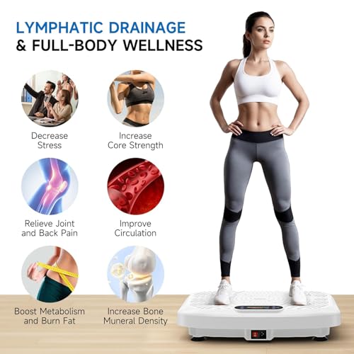 Vibration Plate Exercise Machine with 199 Adjustable Speeds, 450 Lbs Capacity Y2510