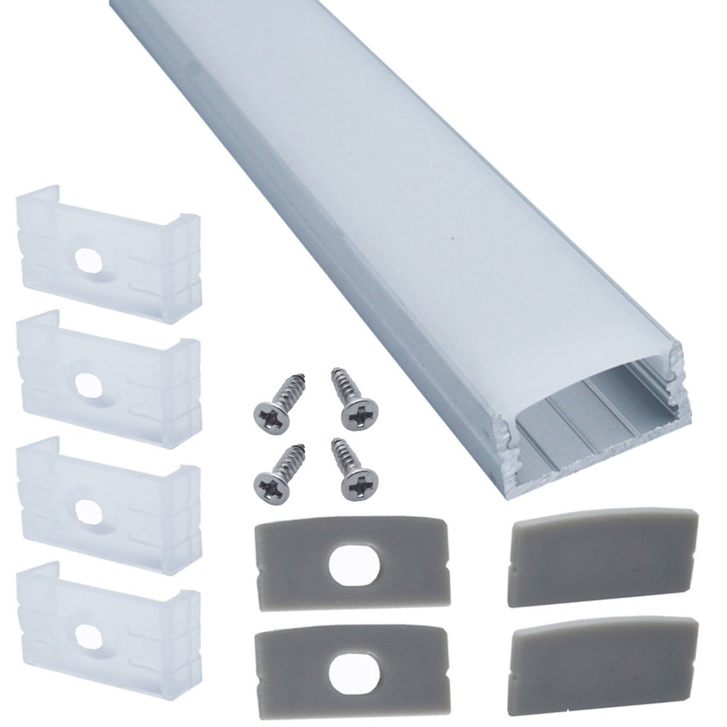 6-Pack 1 Meter LED Strip Aluminum Channels with Diffused Cover J3564