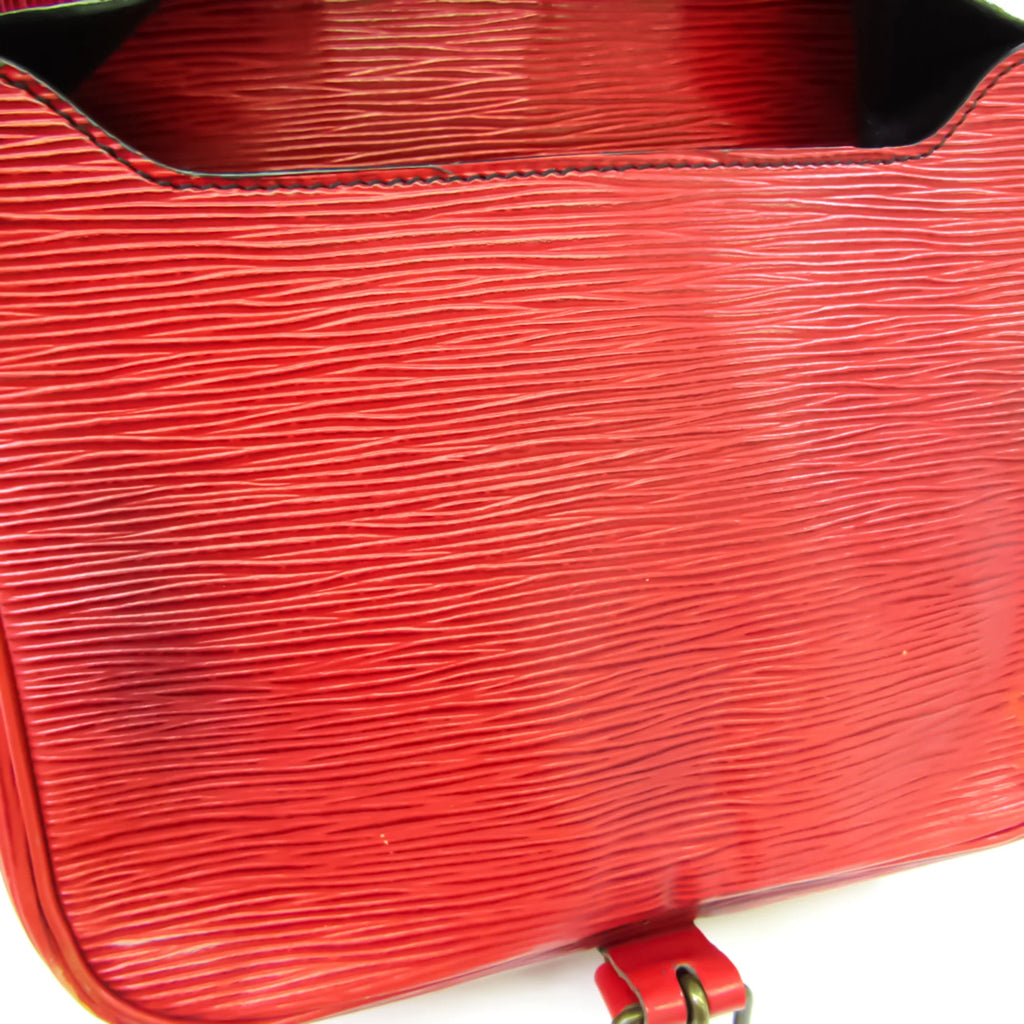 Pre-Owned Epi Cartouchiere Women's Shoulder Bag Castilian Red X4768